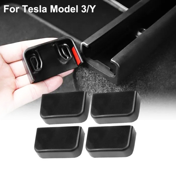 พลาสติกครอบรางเบาะ TESLA MODEL Y, MODEL 3 (กันหัวราง) ชุด4ชิ้น