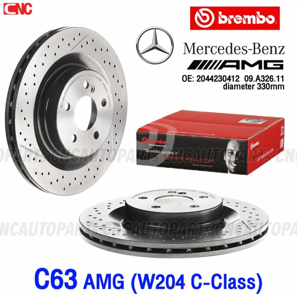 BREMBO-Front-brake-rotors-BENZ-C63-AMG-W204-330mm-drilled-slotted-09.A326.11
