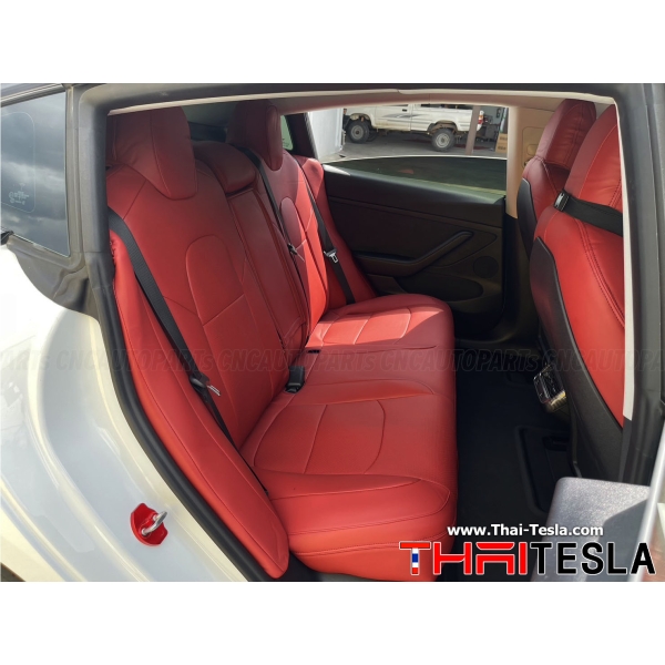 Tesla Seat Cover Leather ที่คลุมเบาะนั่ง M-3 ไวน์แดง