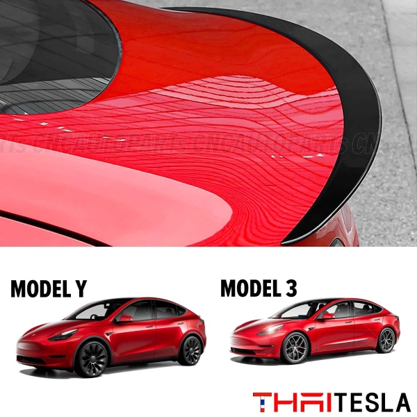 สปอยเลอร์ ตูดเป็ด Model 3 หลังกาว3M DUCKTAIL SPOILER -  ดำเงา