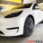ฝาครอบล้อ TESLA MODEL Y ขอบ 19นิ้วลาย PERFORMANCE SUNSTAR สีเทากัน ลาย Sunstar + โลโก้ เทา