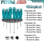 TOTAL ชุดไขควง 10 ตัว แม่เหล็ก ปากแบน ปากแฉก หัวท๊อกซ์ CRV พร้อมแผงแขวน รุ่น THTDC251001 (10 PCS SCREWDRIVER SET)