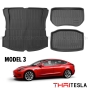 ชุดถาดฝาท้าย ถาดฝาหน้า TESLA MODEL Y, MODEL 3 (หน้า+หลัง+บน) TPE ไร้กลิ่น เข้ารูป สวย ชุดถาด 3ชิ้น