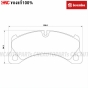 BREMBO ผ้าเบรคหน้า PORSCHE CAYENNE ดีเซล 958 92A ปี 2010 , MACAN ปี 2014