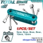 TOTAL ตลับกุญแจ หัวบล็อก CR-V ชุด 6ตัว เบอร์ 5MM, 6MM, 8MM, 9MM, 10MM, 12MM - THFND061