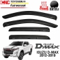ชุดกันสาด ISUZU D-MAX ปี 2012-2019 4D 4 ประตู สีดำเข้ม ทึบแสง ทน UV
