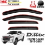 กันสาดกระจก ISUZU D-MAX ปี 2012-2019 4 ประตู สีดำเข้ม ทนแดด ทนฝน

