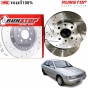 RUNSTOP จานเบรค เจาะรู NISSAN SUNNY B14 ปี 1990 ขนาด 232 มิล รุ่น SLOT - คู่หน้า
