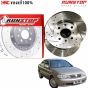 RUNSTOP จานเบรค เจาะรู NISSAN SUNNY NEO N16 ขนาด 257 มิล รุ่น SLOT - คู่หน้า

