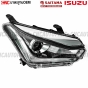 SAITAMA ไฟหน้า ISUZU DMAX ปี 2018-2019 STEALTH BLUE POWER พร้อมคิ้วไฟ โครเมี่ยม มาตรฐานOEM - ข้างขวา