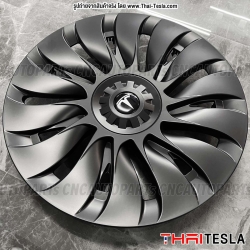 ฝาครอบล้อ TESLA MODEL Y ขอบ 19นิ้วลาย PERFORMANCE SUNSTAR สีเทากัน ลาย Sunstar + โลโก้ เทา