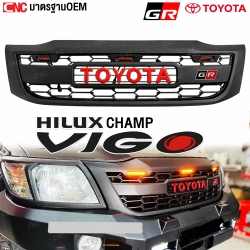 Gluzk หน้ากระจัง TOYOTA VIGO CHAMP ปี 2012-2014 GR มาตรฐาน OEM - มาพร้อมโลโก้ TOYOTA + GR
