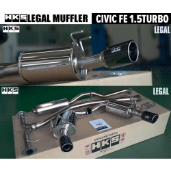 HKS ท่อไอเสีย HONDA CIVIC FE 1.5 TURBO ปี 2021 ขึ้นไป รุ่น LEGAL MUFFLER ท่อนกลาง+ปลาย ท่อคู่ ปลายคาร์บอนแท้ DUAL CARBON ของแท้ 100%