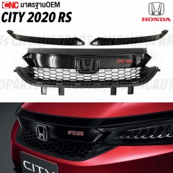 หน้ากระจัง HONDA CITY RS 1.0 TURBO 2020-2023 ดำเงา - ชุดอัปเกรดกระจังหน้า 3ชิ้น