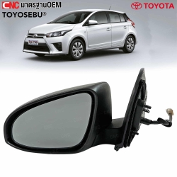 TOYOSEBU กระจกมองข้าง TOYOTA YARIS ปี 2014 - ไฟฟ้า (3สาย) - ดำ - ข้างซ้าย